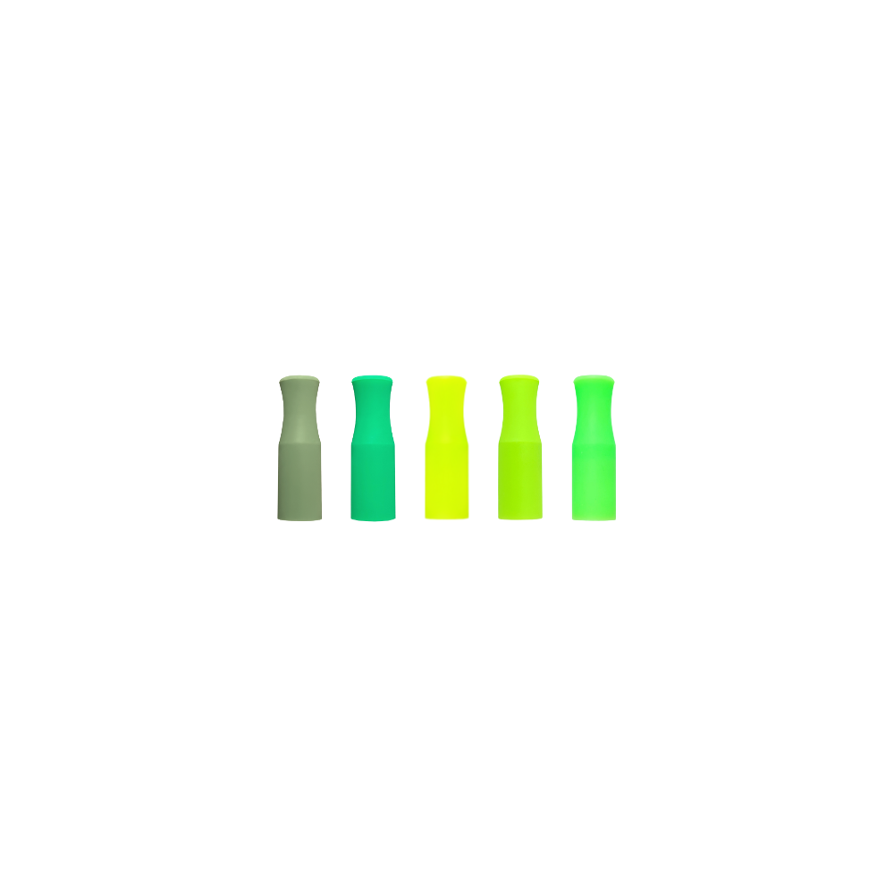 6mm Feelin' Lucky Silicone Tip Pack, contains olive, green, neon yellow, lime green, and neon green silicone tips