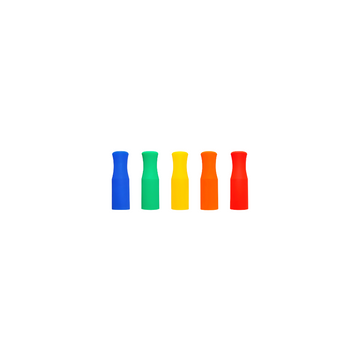 6mm Crayon Silicone Tip Pack with blue, green, yellow, orange, and red silicone tips