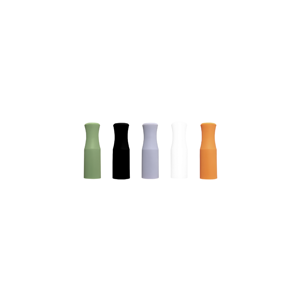 8mm Earth Tones Silicone Tip Pack, includes olive, black, gray, white, and caramel silicone tips