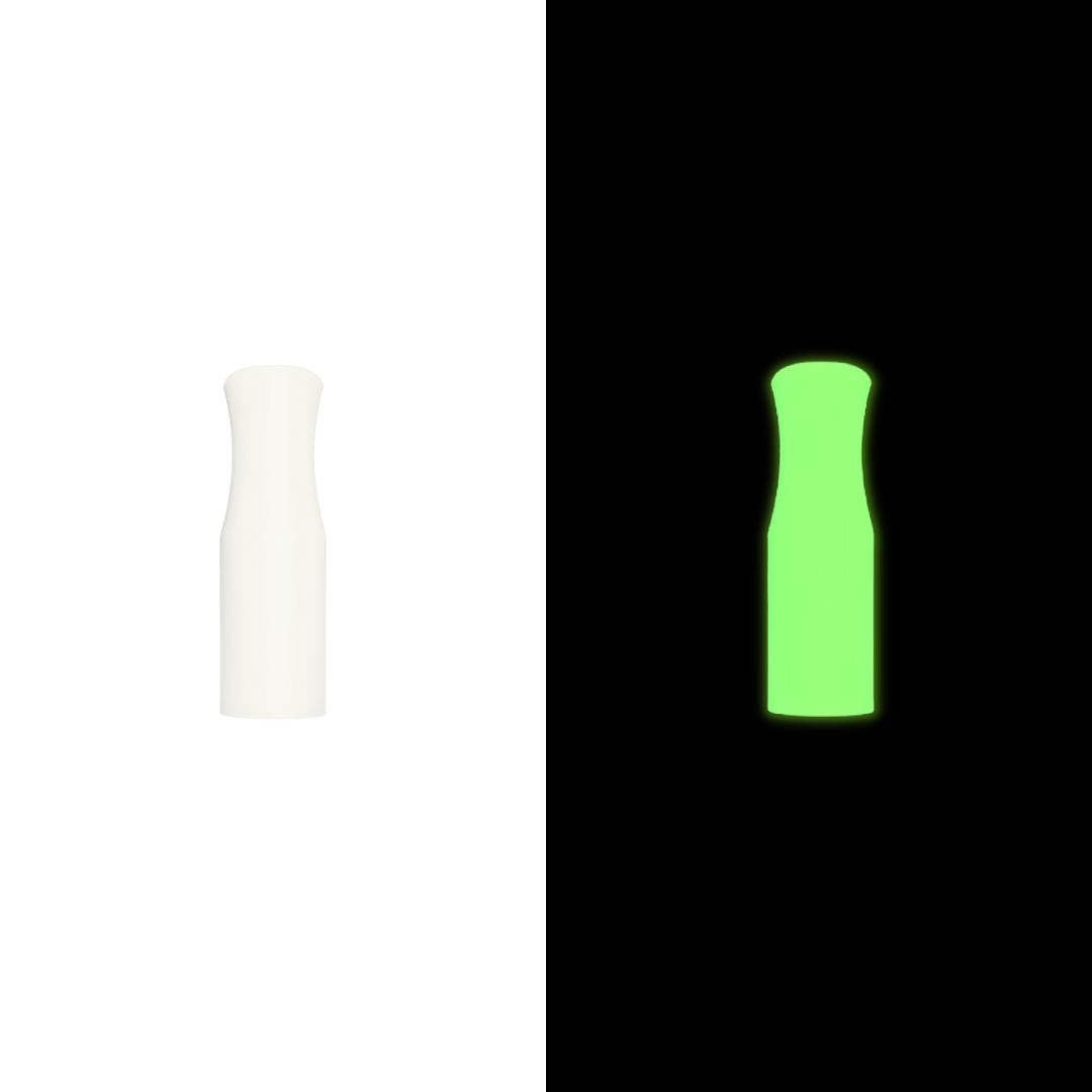 8mm in diameter, glow in the dark silicone tip