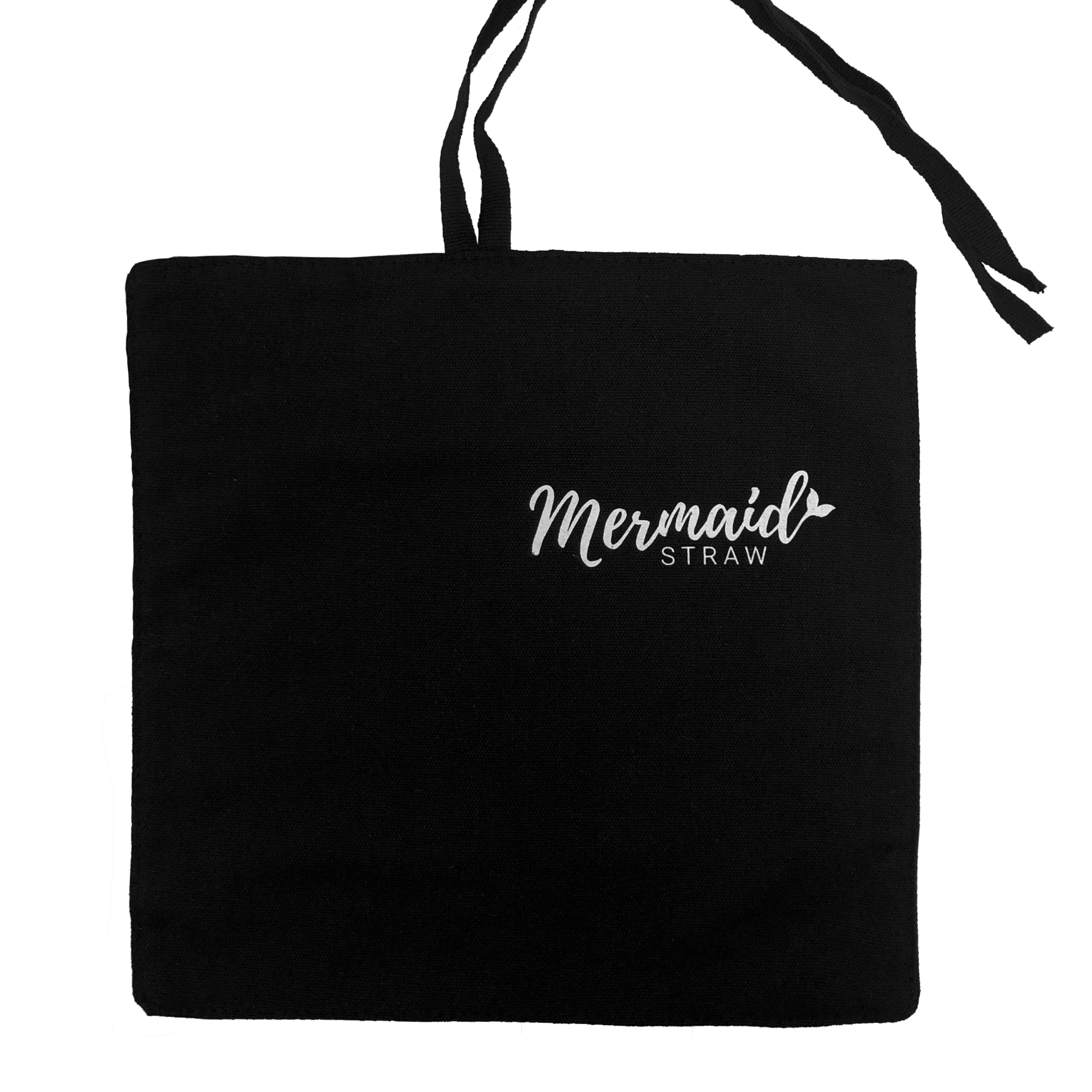 Black Travel Flatware Wrap - Mermaid Straw