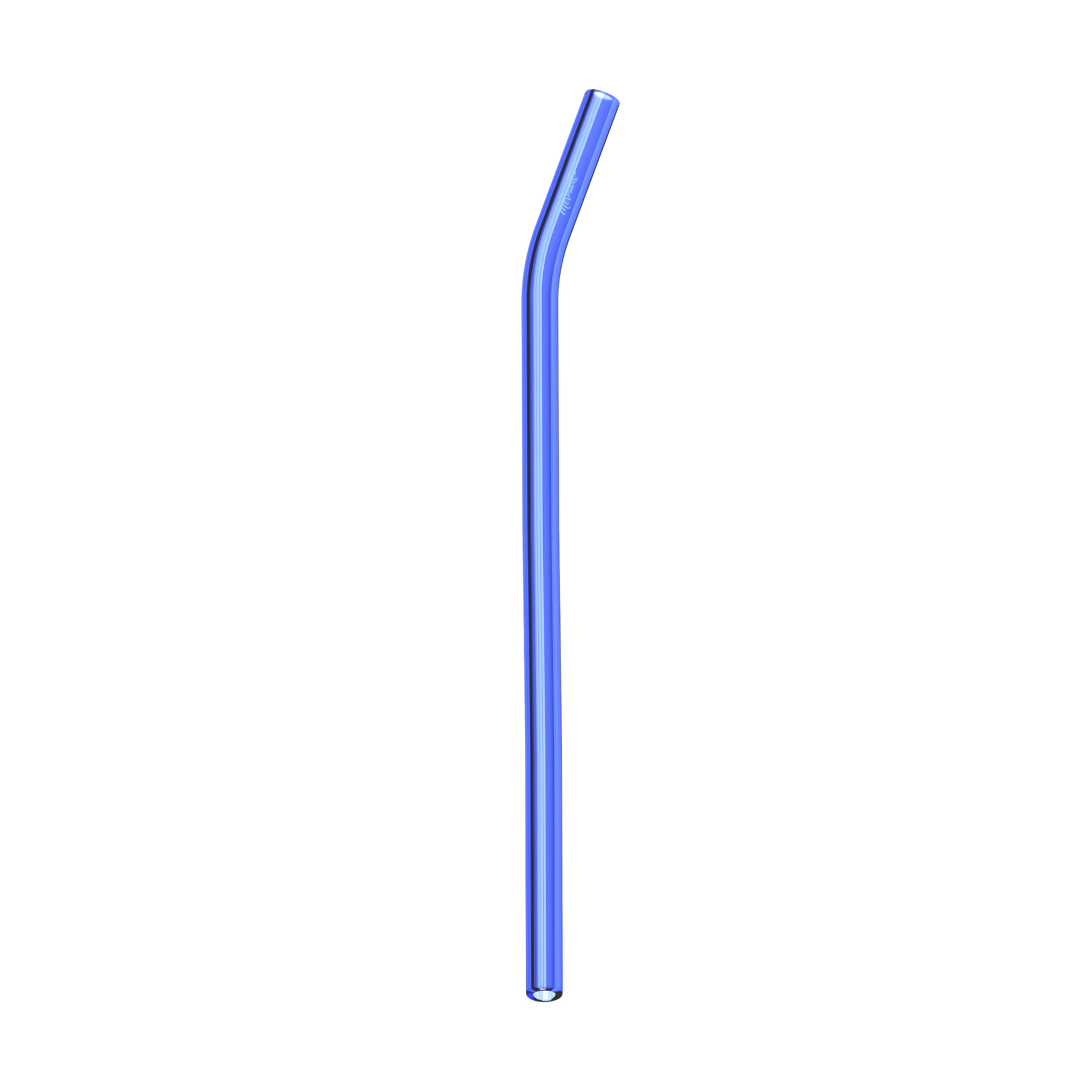 Glass Straws, Mermaid Straw, Reusable Straw, blue glass curved single