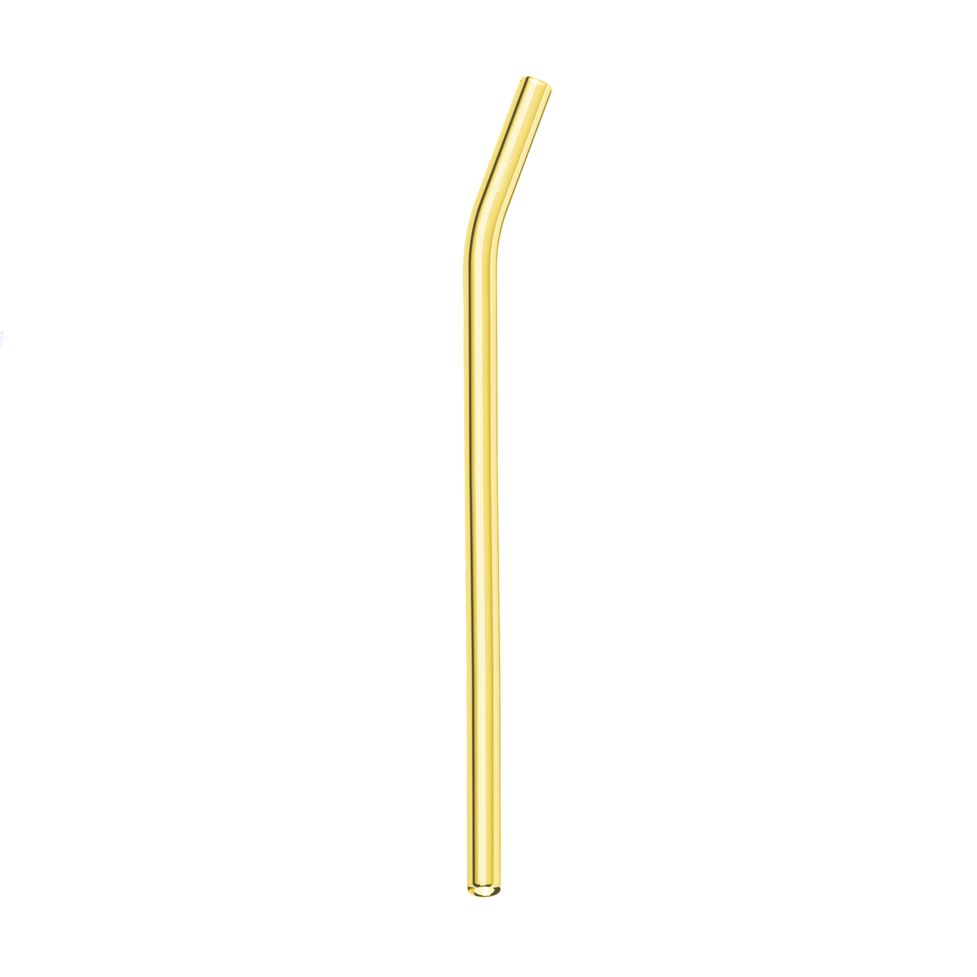 Glass Straws, Mermaid Straw, Reusable Straw, yellow glass curved single