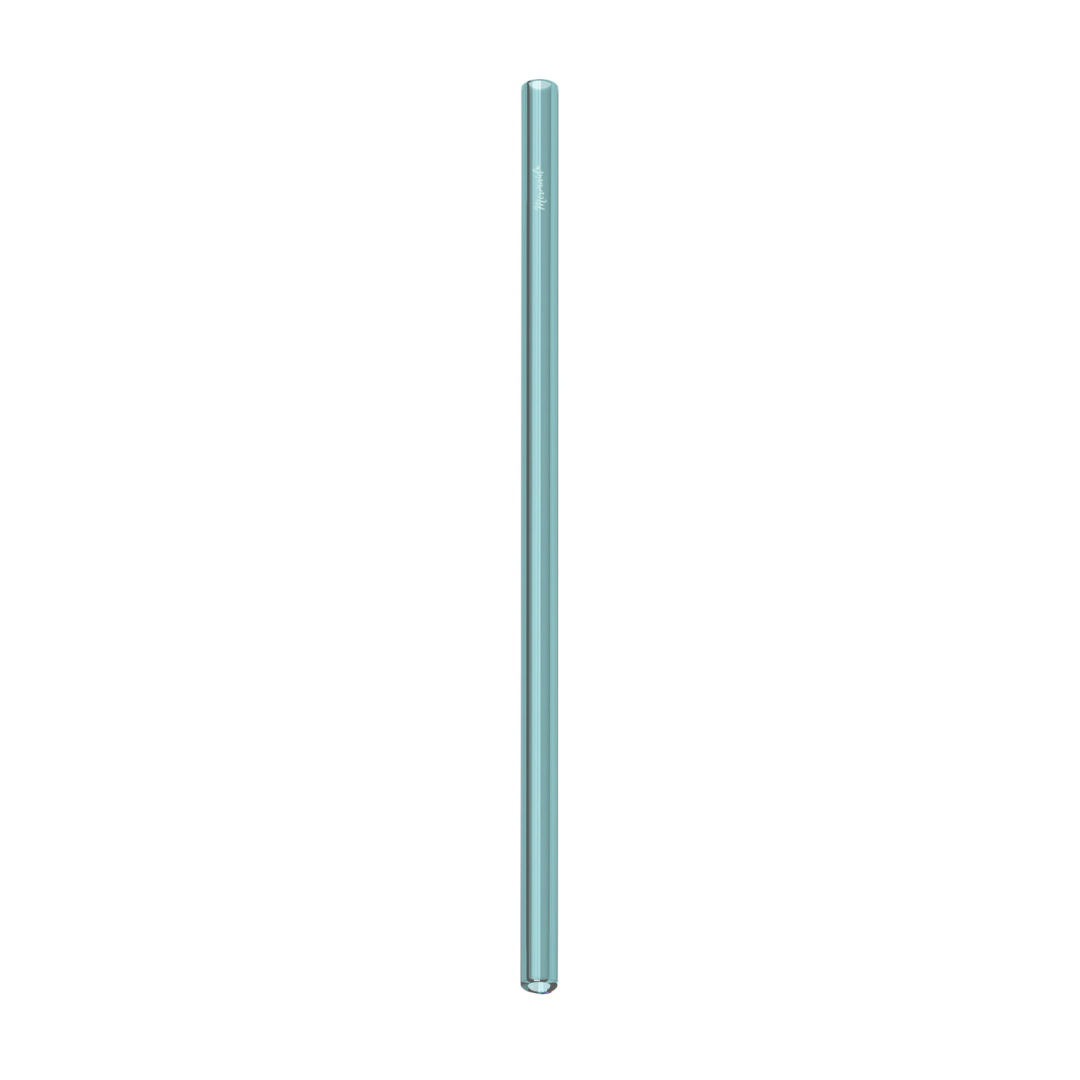 Glass Straws, Mermaid Straw, Reusable Straw, teal glass straight single