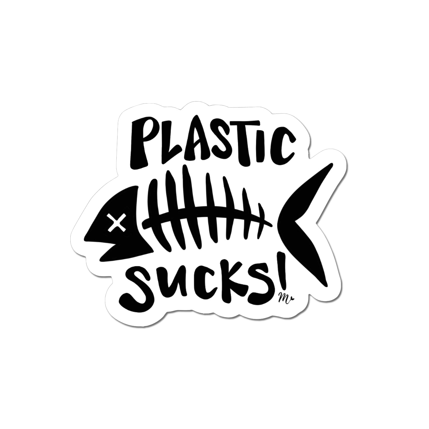Mermaid Straw Stickers, Plastic Sucks Stickers, plastic sucks fish skeleton sticker