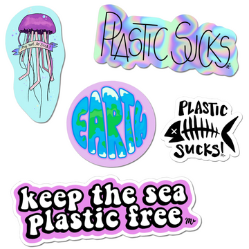 Mermaid Straw Stickers, Plastic Sucks Stickers, Plastic Sucks sticker Pack